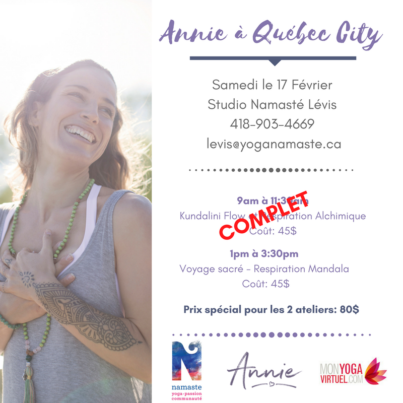 Annie à Québec City pour 2 Ateliers!!!