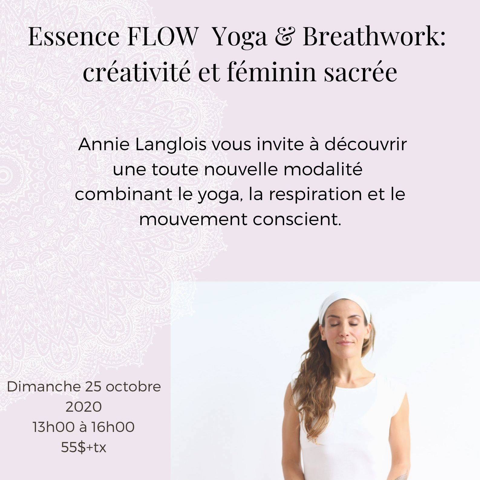 Atelier virtuel - Essence FLOW Yoga & Breathwork - Créativité et féminin sacrée