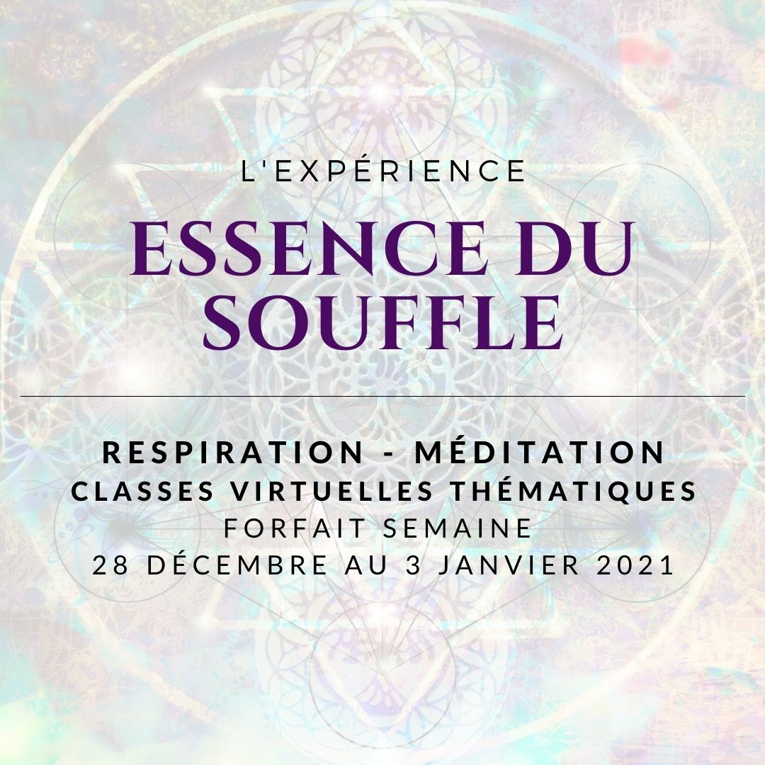 L'expérience Essence du Souffle - Forfait SEMAINE 28 décembre au 3 janvier 2021